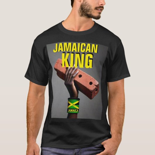 JAMAICAN KING Basic Donker T-shirt (Voorkant)