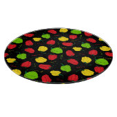 Jamaican Kitchen Chili Pepper Patterned Black Snijplank (Hoek)