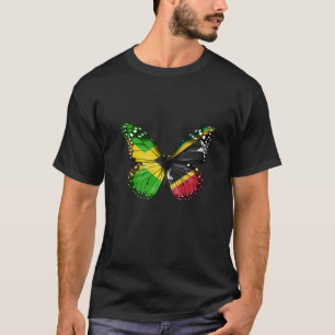 Jamaican Kittian Flag Butterfly T-shirt