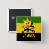Jamaican Lion of Judah Button (Voorkant /achterkant)