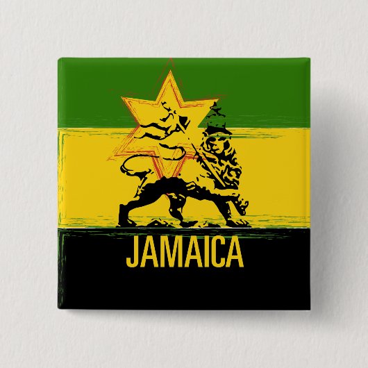 Jamaican Lion of Judah Button (Voorkant)