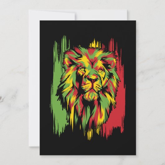 Jamaican Lion Rasta African Reggae Kaart (Voorkant)