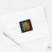 Jamaican Lion Rasta African Reggae Vierkante Sticker (Envelop)