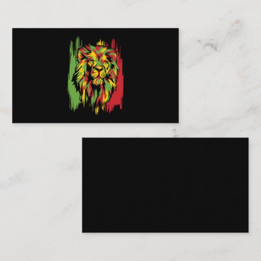 Jamaican Lion Rasta African Reggae Visitekaartje (Voorkant / Achterkant)