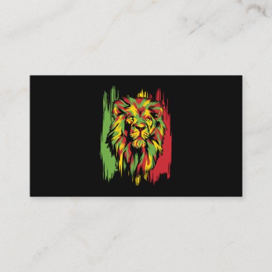 Jamaican Lion Rasta African Reggae Visitekaartje (Voorkant)