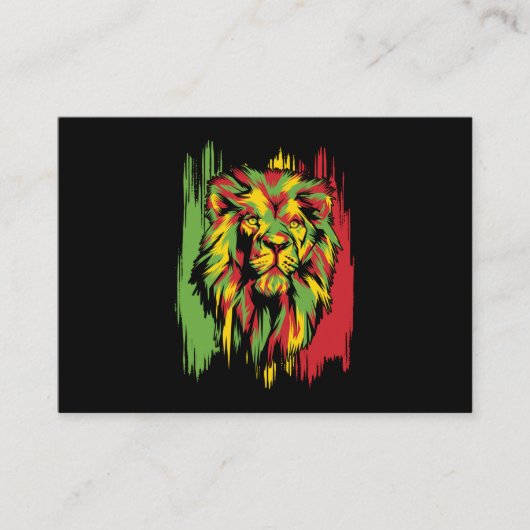 Jamaican Lion Rasta African Reggae Visitekaartje (Voorkant)