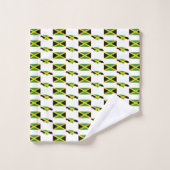 JAMAICAN MAP | Jamaica Flag Monogram Bad Handdoek (Wasdoekje)