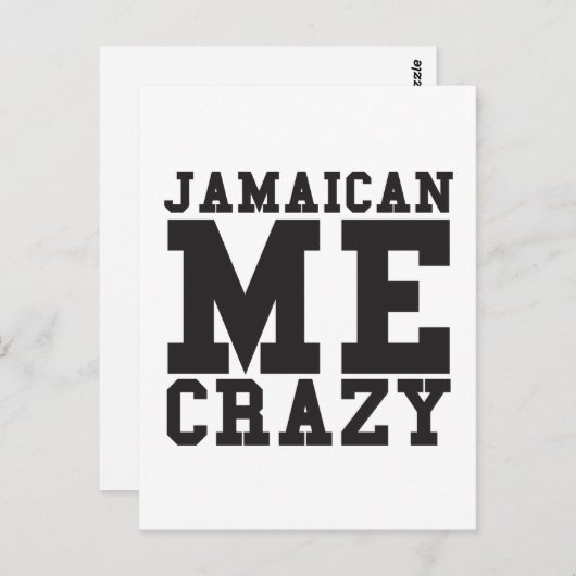 Jamaican Me Crazy Briefkaart (Voorkant / Achterkant)