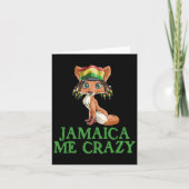 Jamaican Me Crazy Vlag Vos T Shirt Haar Grappig Re Kaart (Voorkant)