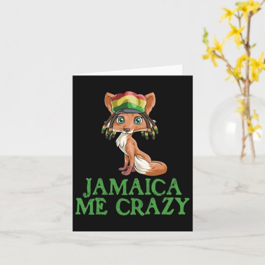 Jamaican Me Crazy Vlag Vos T Shirt Haar Grappig Re Kaart (Gele Bloem)