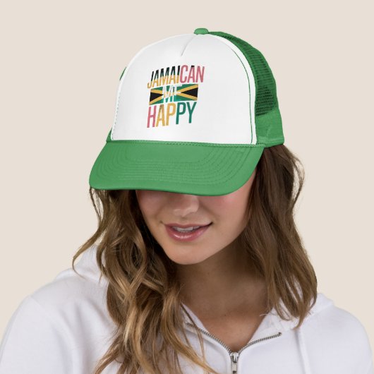 Jamaican Me Happy – Fun Jamaica Island Vibes Trucker Pet (In situ)