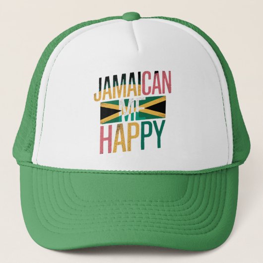 Jamaican Me Happy – Fun Jamaica Island Vibes Trucker Pet (Voorkant)
