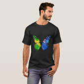Jamaican Montserratian Flag Butterfly T-shirt (Voorkant volledig)