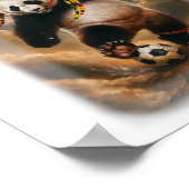 Jamaican Panda playing Soccer on a  Poster (Hoek)
