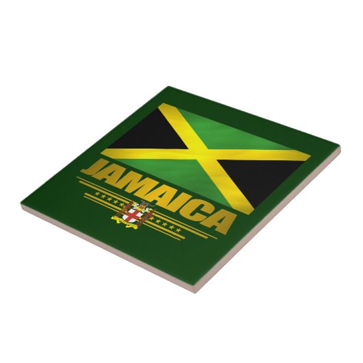 Jamaican Pride keramische Tegel / Onderzetter Tegeltje (Zijkant)