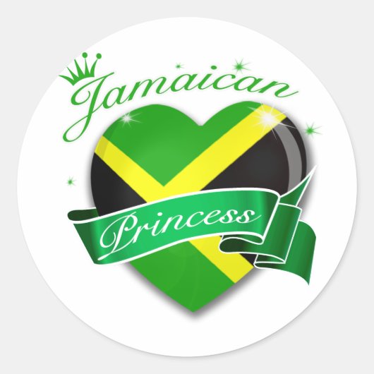Jamaican Princess Ronde Sticker (Voorkant)