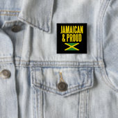 Jamaican & Proud Jamaica Flag Vierkante Button 5,1 Cm (In situ)