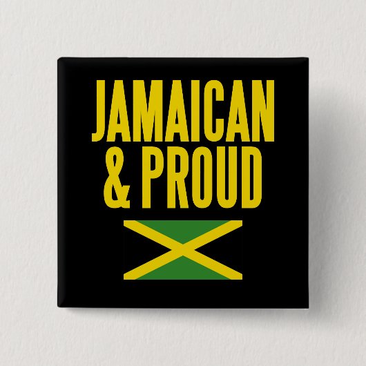 Jamaican & Proud Jamaica Flag Vierkante Button 5,1 Cm (Voorkant)