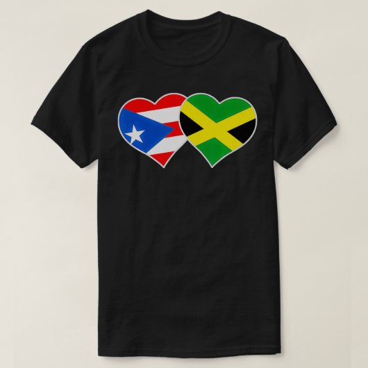 Jamaican Puerto Rican Heart Love Jamaica Puerto Ri T-shirt (Design voorkant)