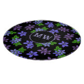 Jamaican Purple Flowers Patterned Monogram Snijplank (Hoek)