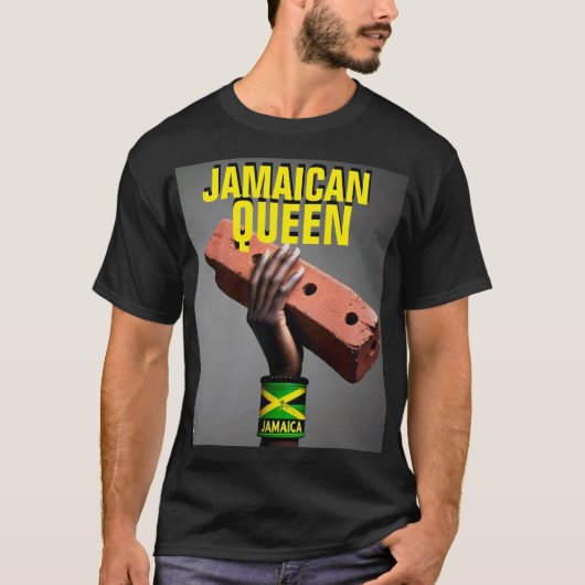 JAMAICAN QUEEN Basic Donker T-shirt (Voorkant)