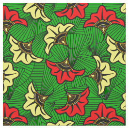 Jamaican Rasta African Biloba Flower Pattern Stof