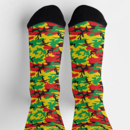 Jamaican Rasta Camouflage Patterned Sokken