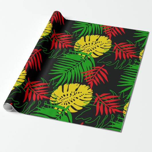 Jamaican Rasta Colors Caribbean Wedding Cadeaupapier (Uitgerold)
