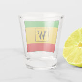 Jamaican Rasta Flag Monogram Shot Glas (Achterkant)