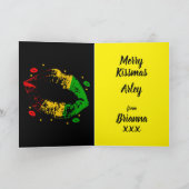 Jamaican Rasta Love Merry Christmas Kaart (Binnen)