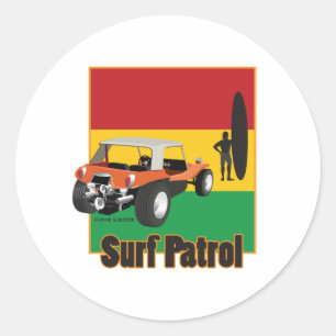 Jamaican Rasta Surfpatrol Buggy Ronde Sticker