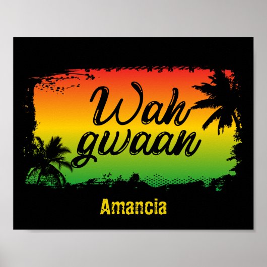 Jamaican Rasta Wah Gwaan Patwah Phrase Poster (Voorkant)