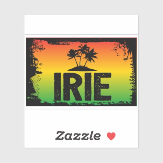Jamaican Rastafarian IRIE Rasta Flag Colors Sticker (Vel)
