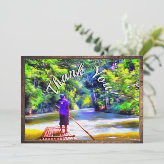 Jamaican River Raft Ride Dank u J001 Bedankkaart (Staand voorkant)