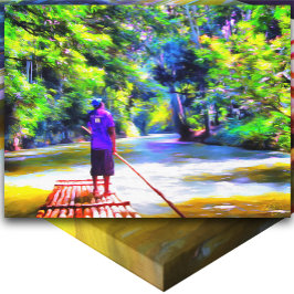 Jamaican River Raft Ride J001 Art Canvas Afdruk