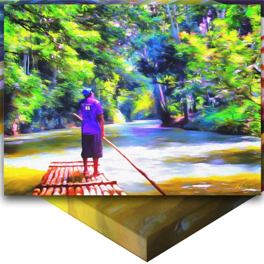 Jamaican River Raft Ride J001 Art Canvas Afdruk