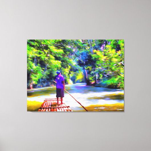 Jamaican River Raft Ride J001 Art Canvas Afdruk (Voorkant)