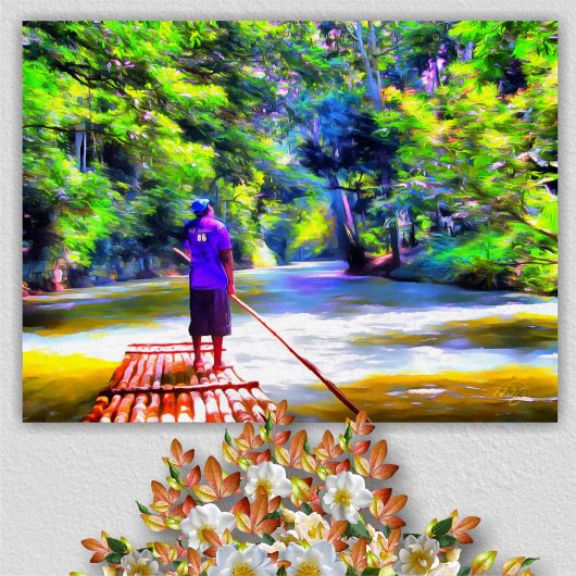 Jamaican River Raft Ride J001 Art Print