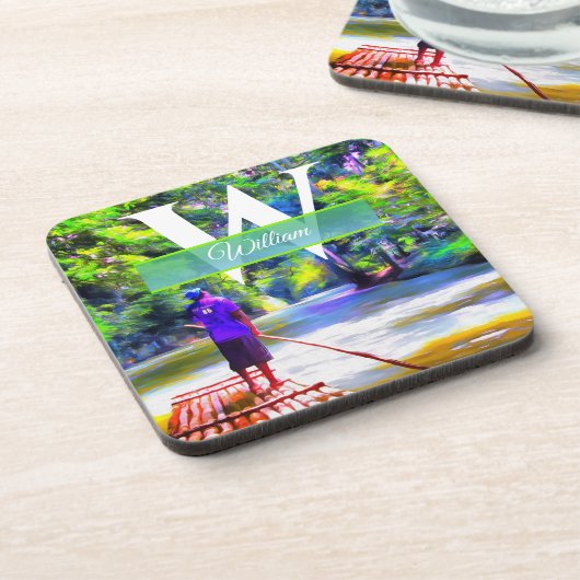 Jamaican River Raft Ride J001 Bier Onderzetter (Linkerzijde)