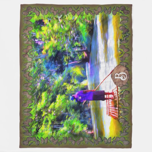 Jamaican River Raft Ride J001 Fleece Deken (Voorkant)