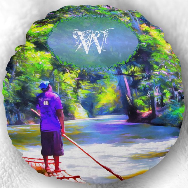 Jamaican River Raft Ride J001 Rond Kussen (Creator heeft geüpload)