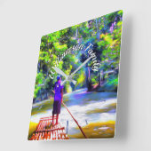 Jamaican River Raft Ride J001 Square Wall Clock Vierkante Klok (Hoek)