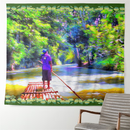 Jamaican River Raft Ride J001 Wandkleed