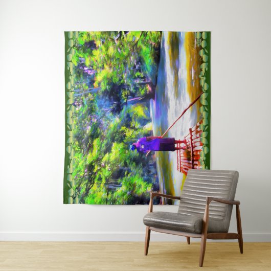 Jamaican River Raft Ride J001 Wandkleed (In situ)