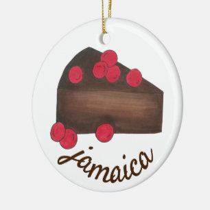 Jamaican Rum Cake Slice Caribbean Keramisch Ornament