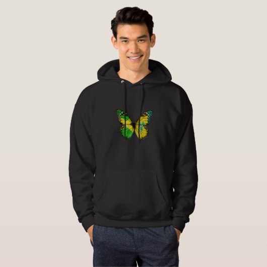 Jamaican Saint Vincentian Flag Butterfly Hoodie (Voorkant volledig)