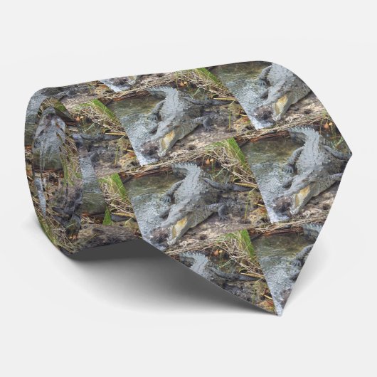 Jamaican Salt Water Crocodile Stropdas (Opgerold)