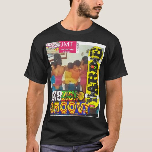 JAMAICAN SLOW DANCE / LOVE Basic Donker T-shirt (Voorkant)