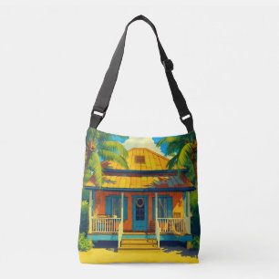 Jamaican strandhuisje crossbody tas