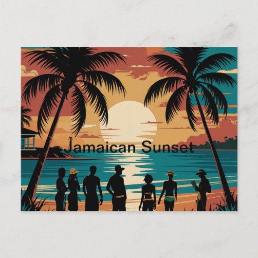 Jamaican Sunset Briefkaart (Voorkant)